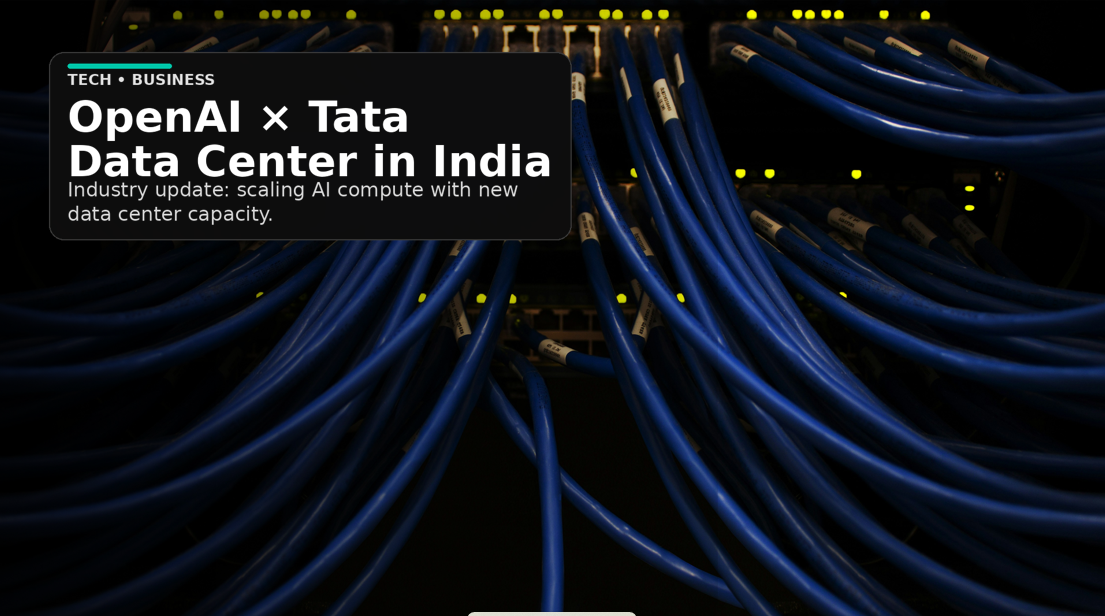 OpenAI will build a data center in India in collaboration with Tata